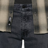 Jeans dritti con patch a bottoni in blu Ksubi - uomo 