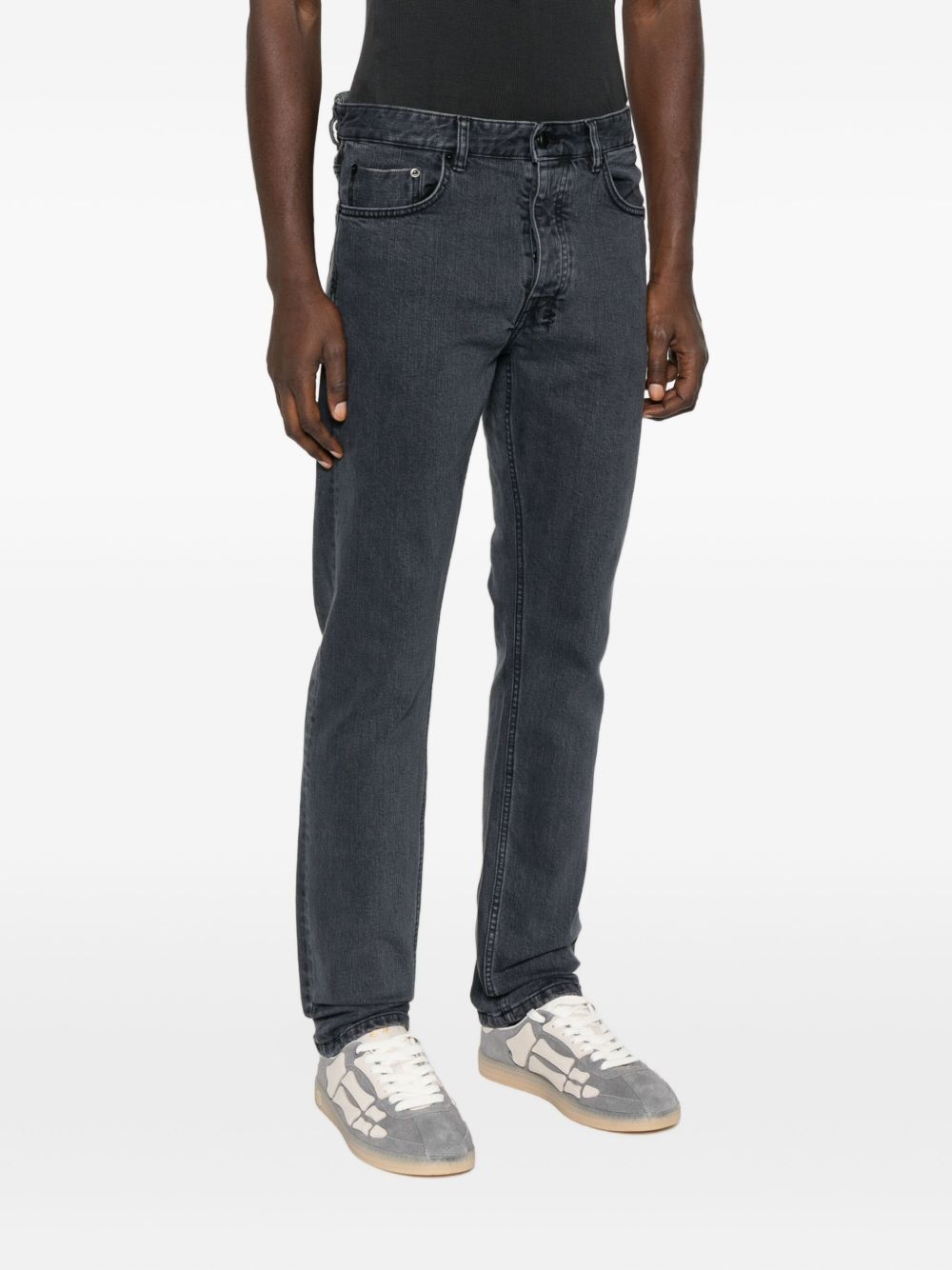 Jeans dritti con patch a bottoni in blu Ksubi - uomo 