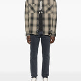 Jeans dritti con patch a bottoni in blu Ksubi - uomo 