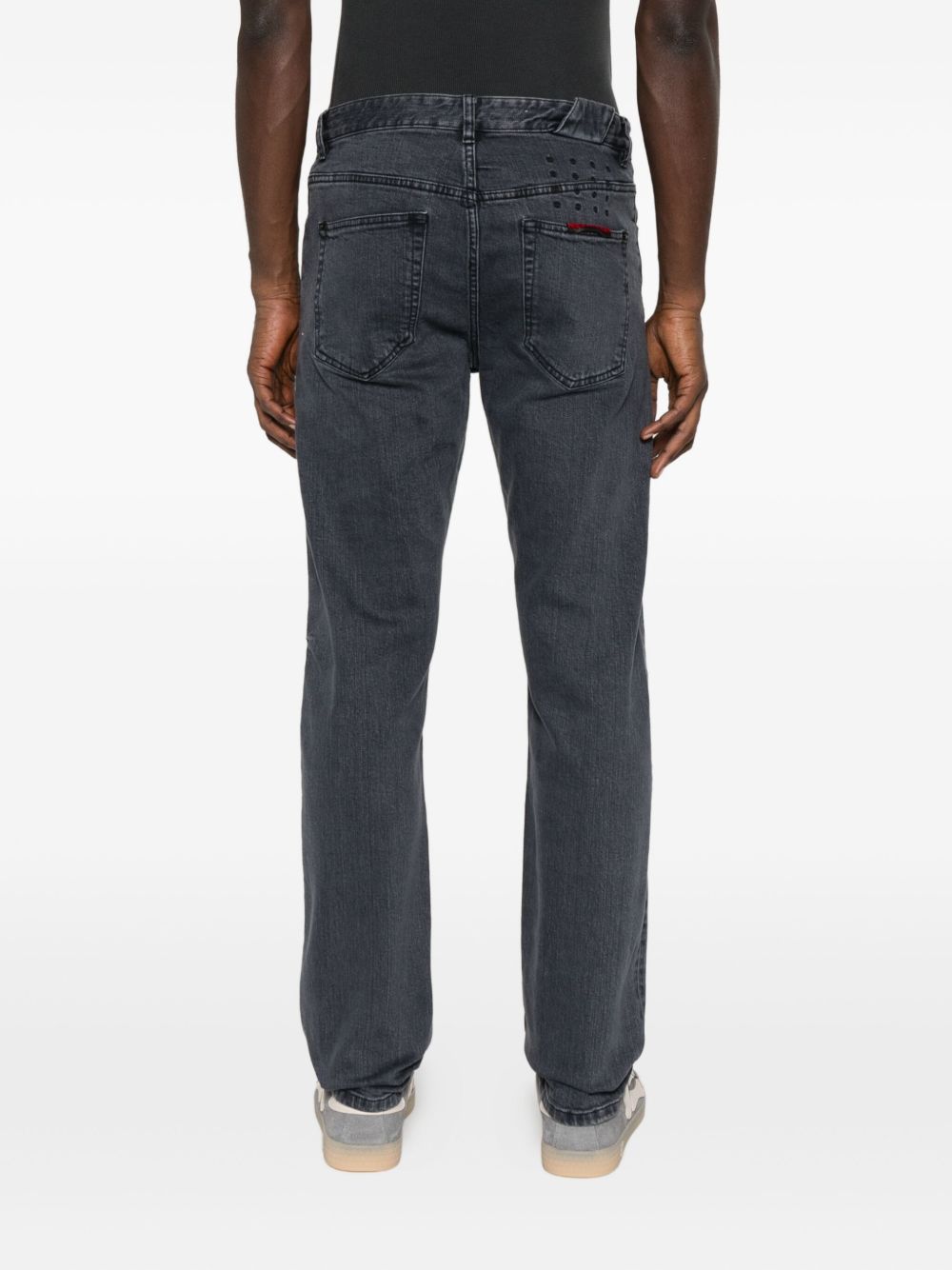 Jeans dritti con patch a bottoni in blu Ksubi - uomo 