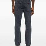 Jeans dritti con patch a bottoni in blu Ksubi - uomo 