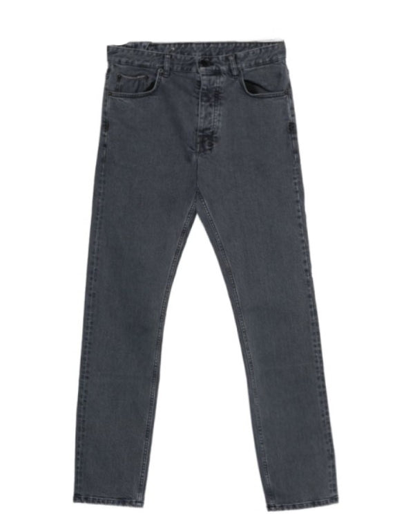 Jeans dritti con patch a bottoni in blu Ksubi - uomo 