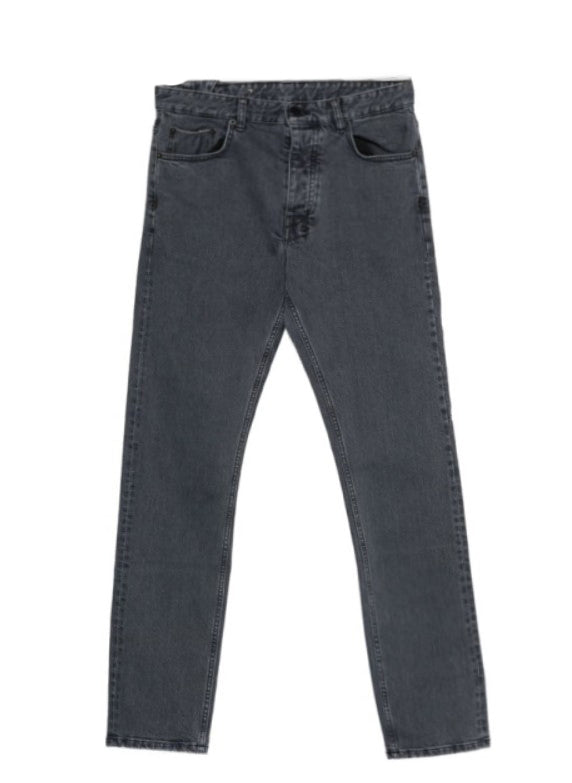 Jeans dritti con patch a bottoni in blu Ksubi - uomo 