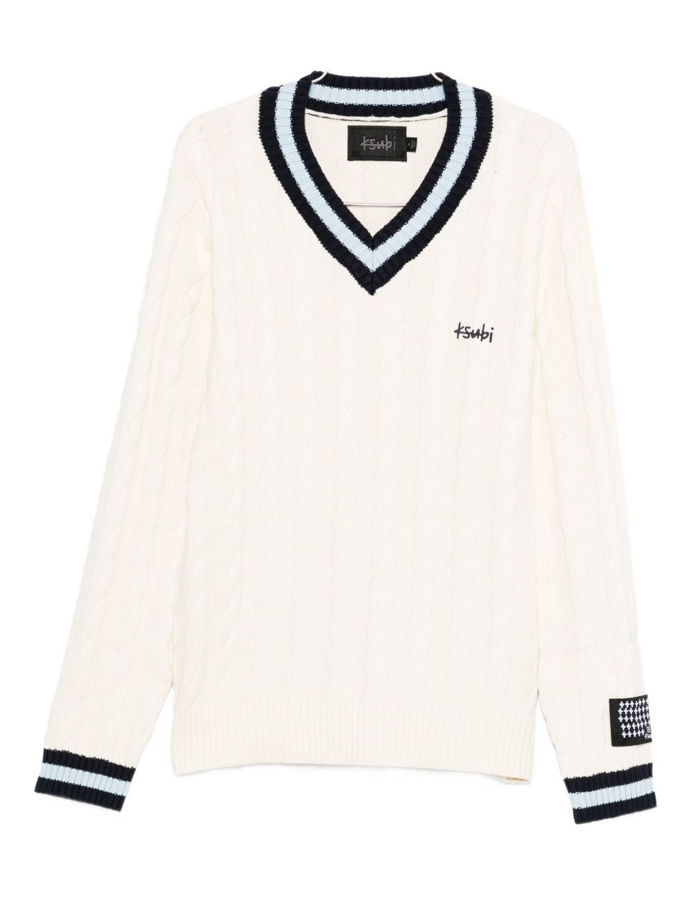 Maglione con scollo a V in bianco Ksubi - uomo 
