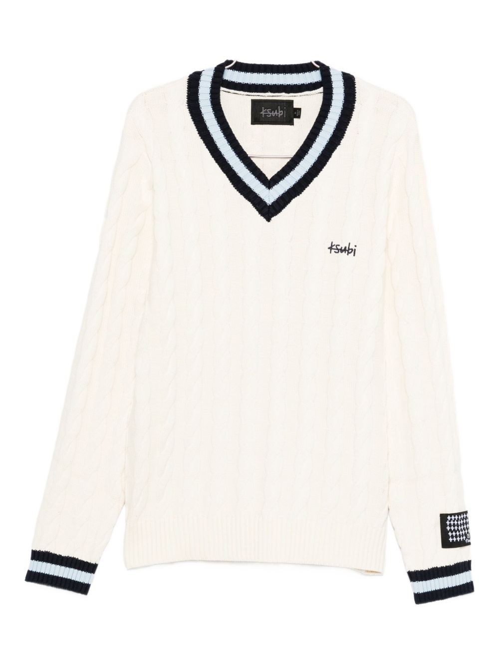 Maglione con scollo a V in bianco Ksubi - uomo 