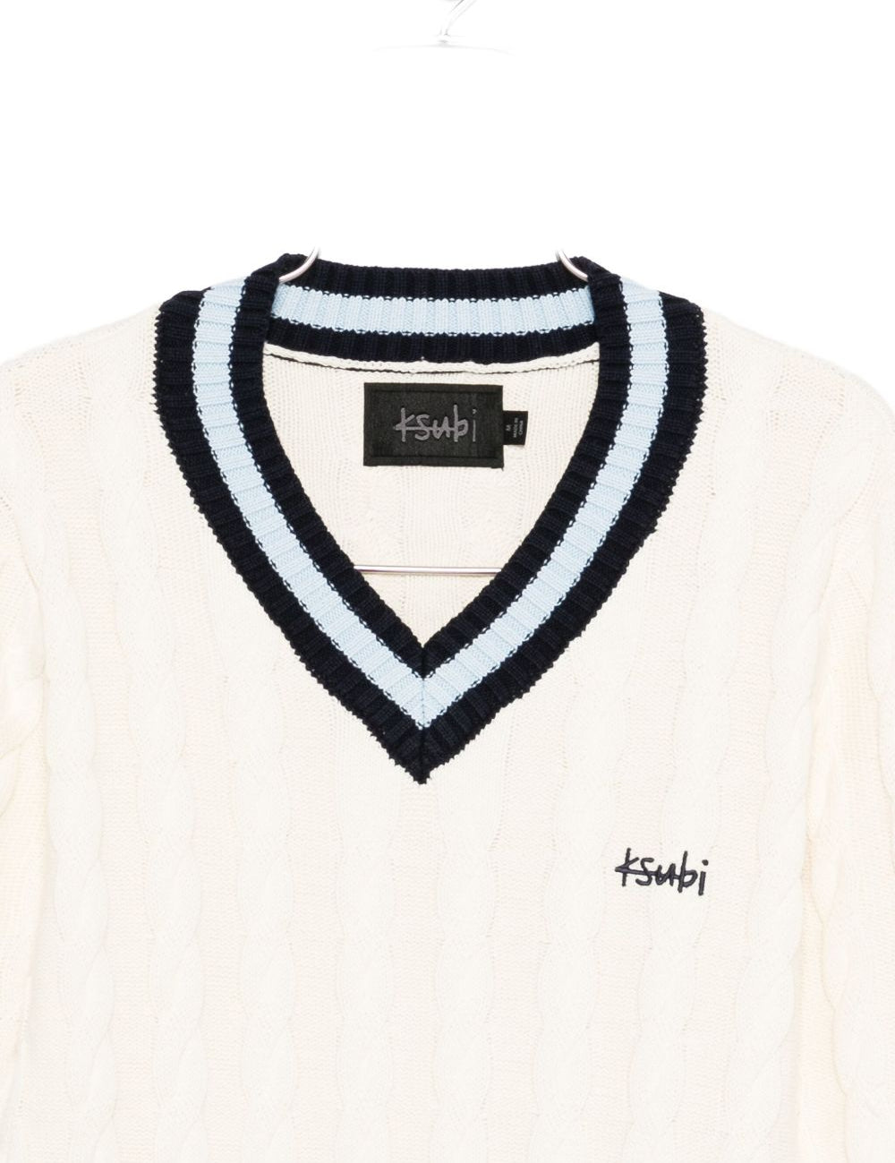 Maglione con scollo a V in bianco Ksubi - uomo 