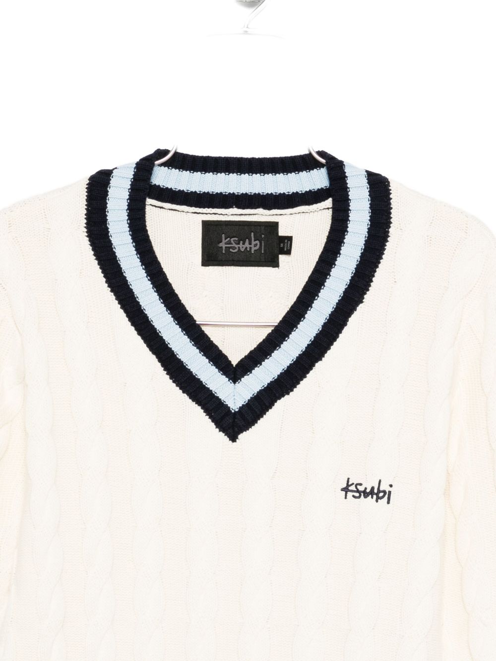 Maglione con scollo a V in bianco Ksubi - uomo 