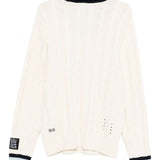 Maglione con scollo a V in bianco Ksubi - uomo 