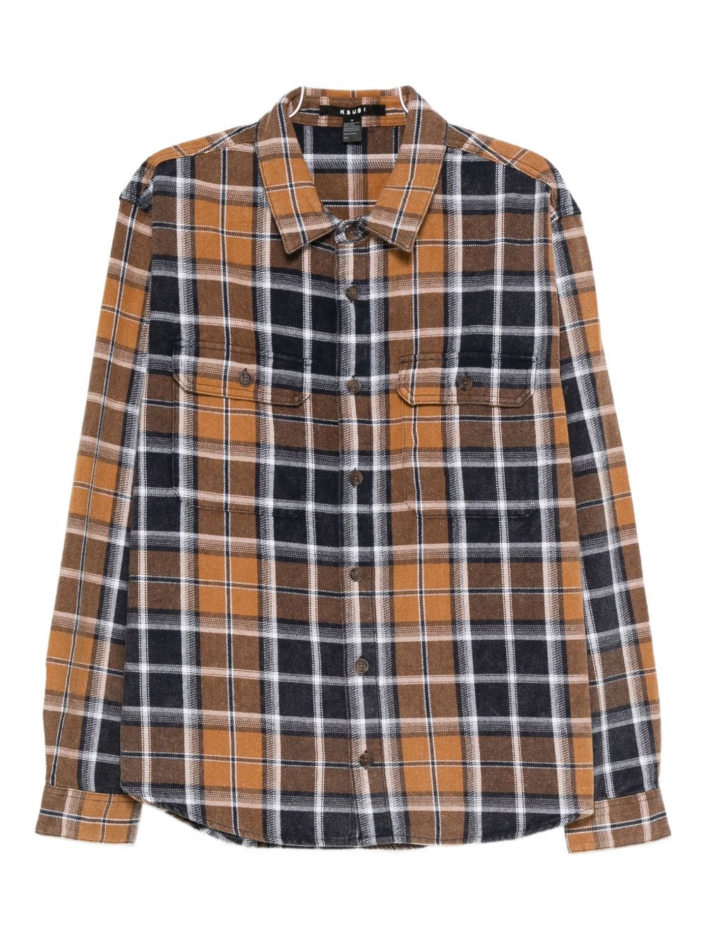 Camicia Rosebowl a maniche lunghe a quadri in marrone Ksubi - uomo 