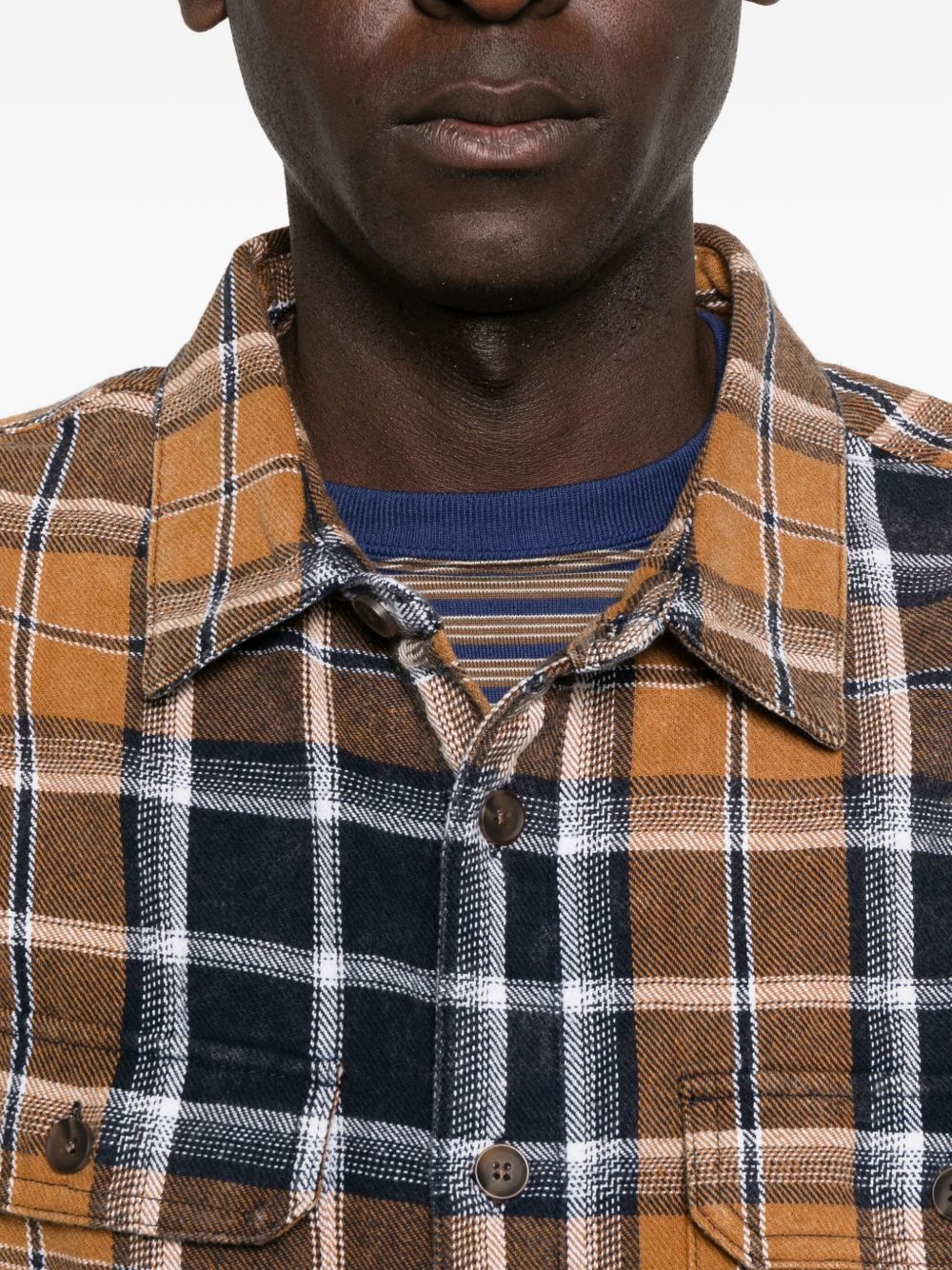 Camicia Rosebowl a maniche lunghe a quadri in marrone Ksubi - uomo 