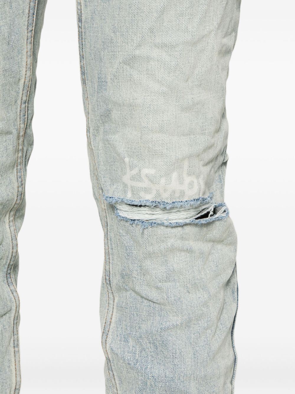 Jeans con dettagli effetto antiquato in blu Ksubi - uomo 