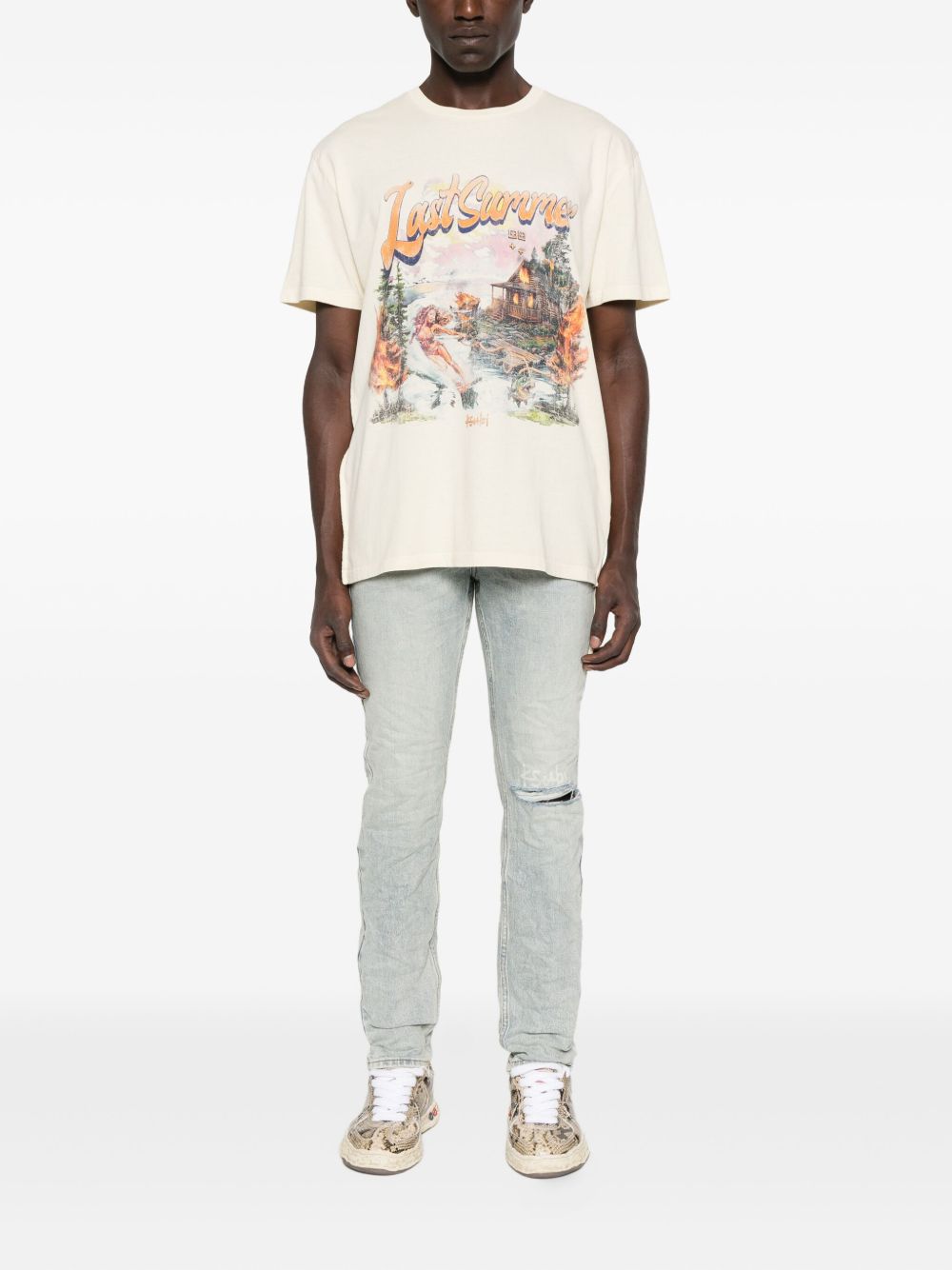 Jeans con dettagli effetto antiquato in blu Ksubi - uomo 