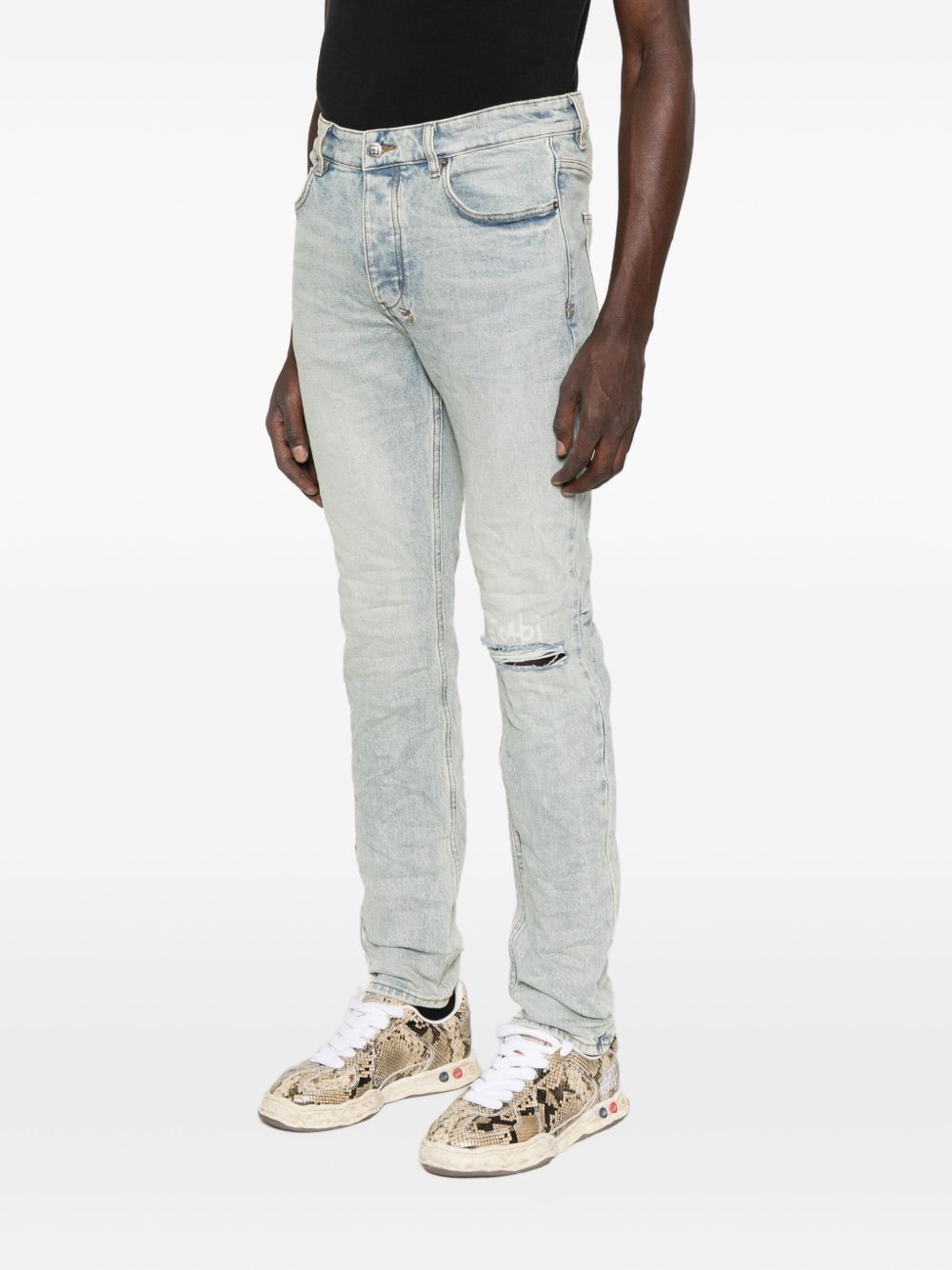 Jeans con dettagli effetto antiquato in blu Ksubi - uomo 
