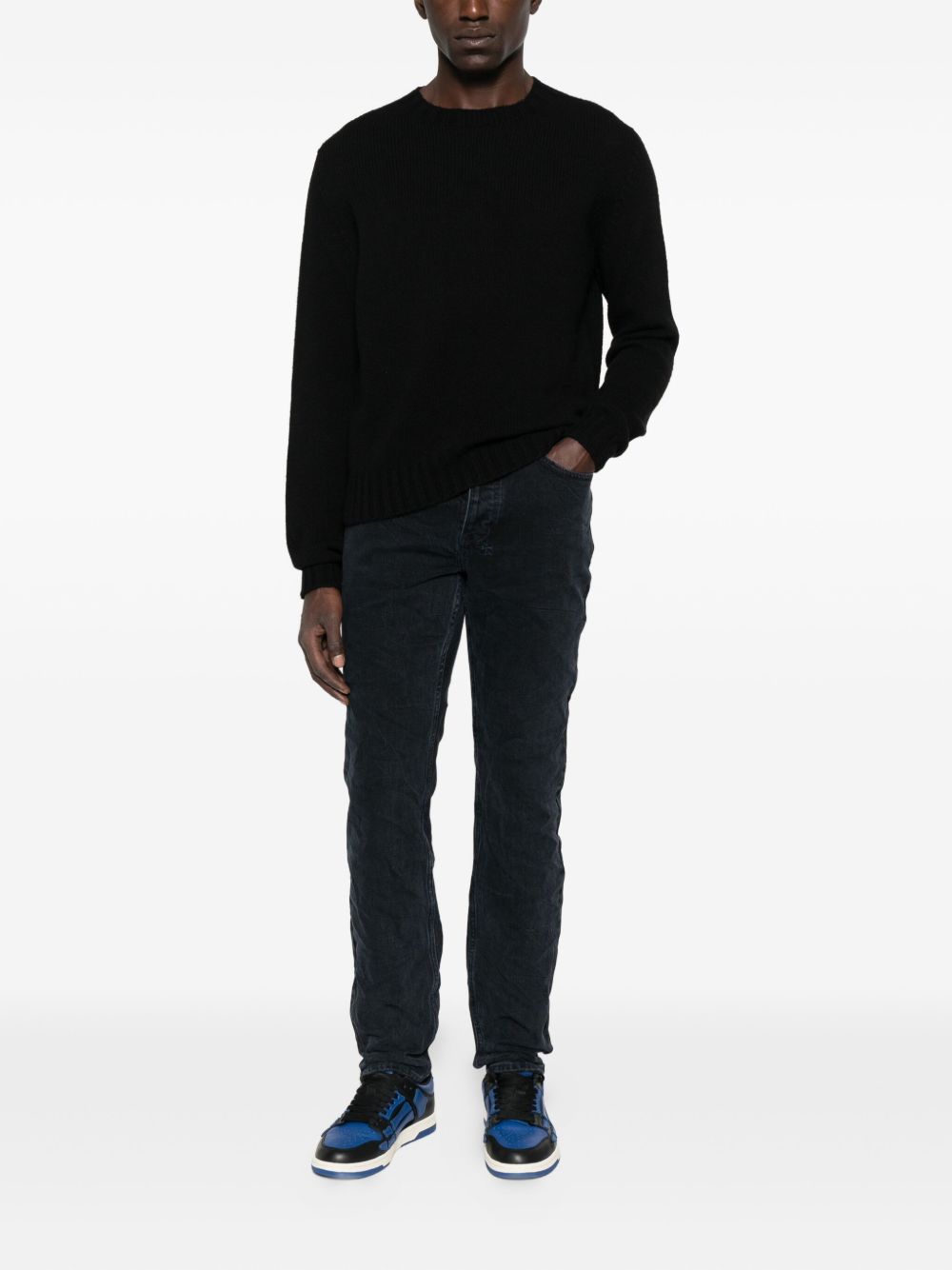 Jeans in cotone cinque tasche in blu Ksubi - uomo 