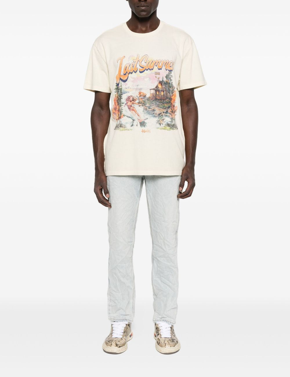 Jeans in cotone cinque tasche in blu Ksubi - uomo 