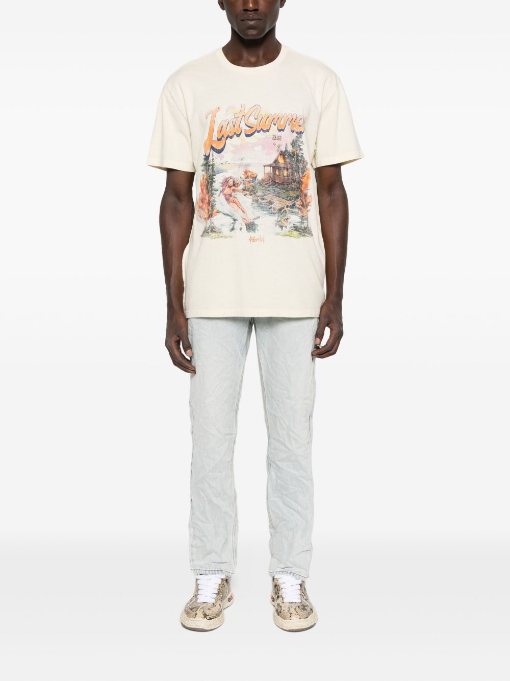 Jeans in cotone cinque tasche in blu Ksubi - uomo 