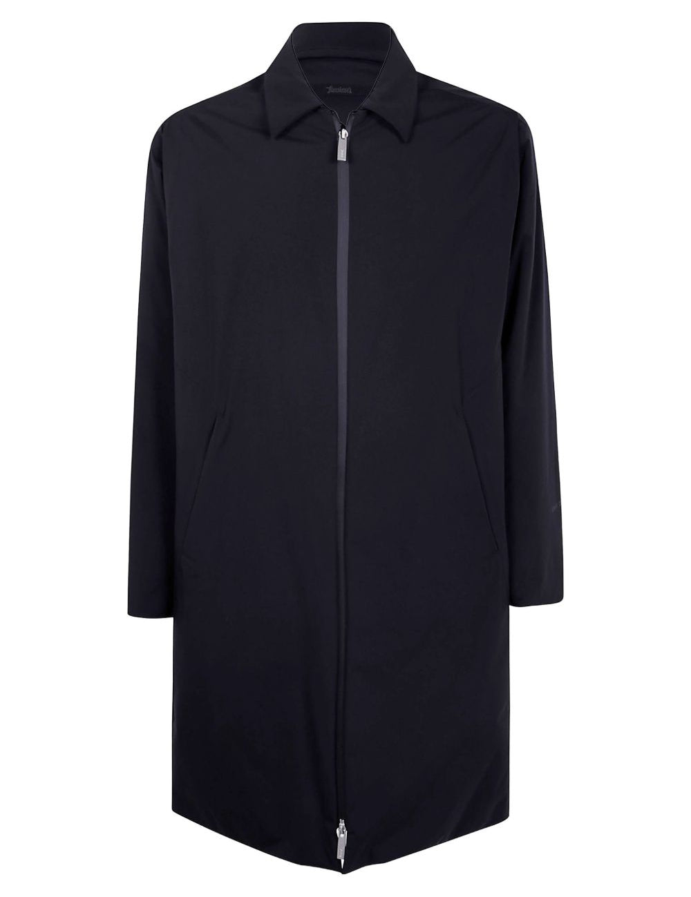Cappotto con colletto e zip frontale in nero Laminar - uomo 