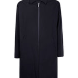 Cappotto con colletto e zip frontale in nero Laminar - uomo 