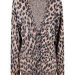 Cardigan con stampa animalier in marrone Laneus - uomo 