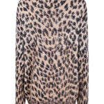 Cardigan con stampa animalier in marrone Laneus - uomo 
