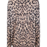 Cardigan con stampa animalier in marrone Laneus - uomo 