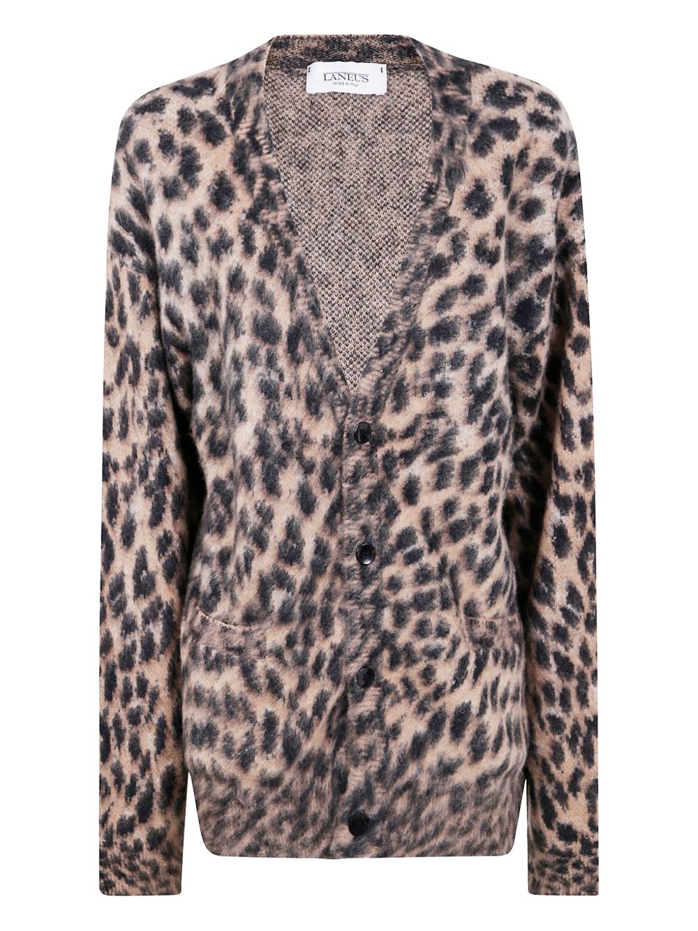 Cardigan con stampa animalier in marrone Laneus - uomo 