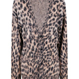 Cardigan con stampa animalier in marrone Laneus - uomo 