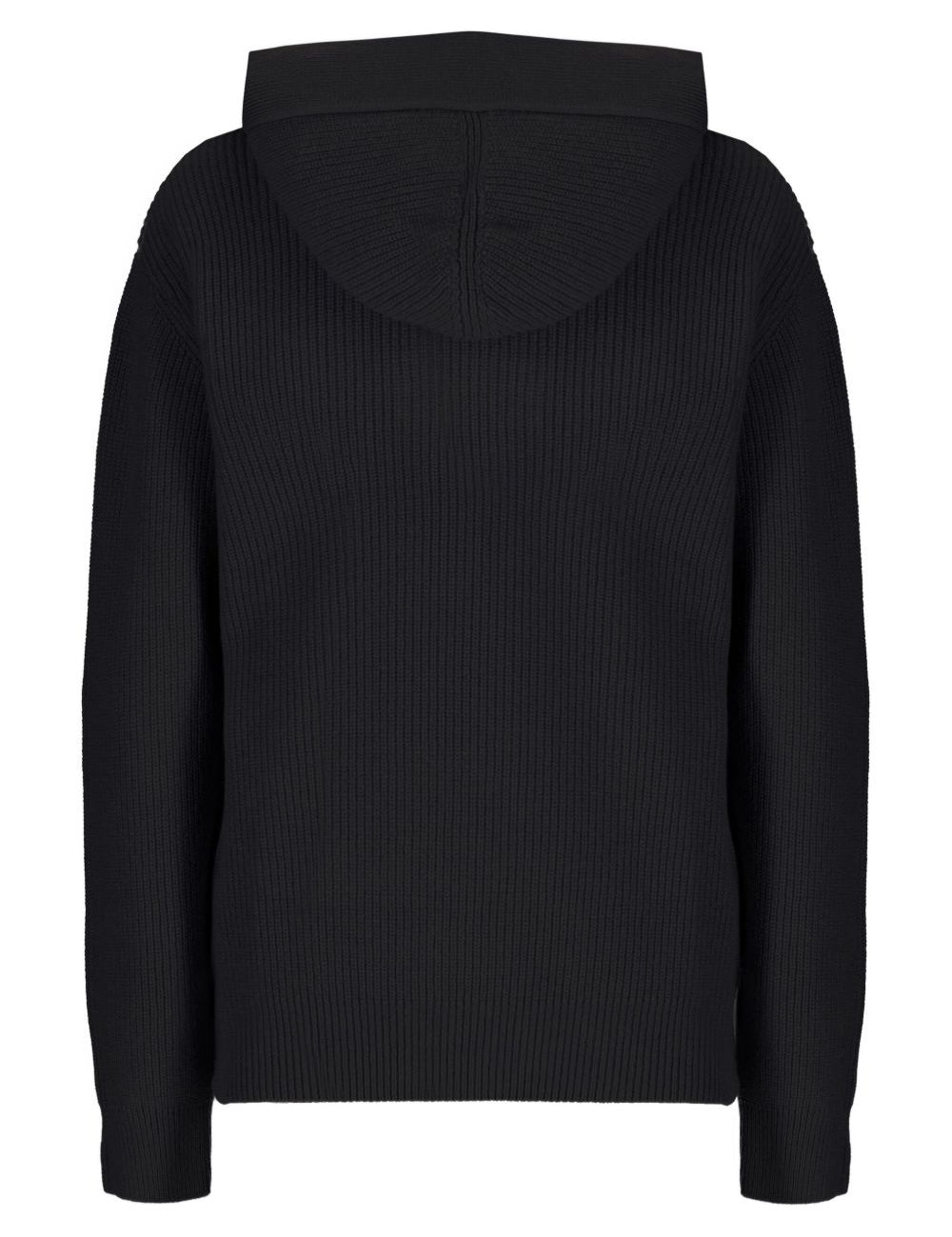 Felpa in maglia con cappuccio  in nero Laneus - uomo 