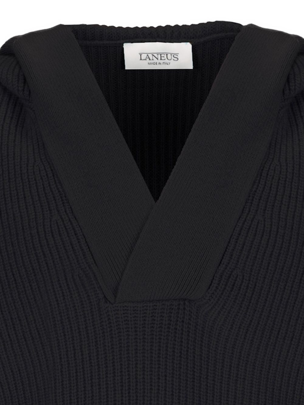 Felpa in maglia con cappuccio  in nero Laneus - uomo 
