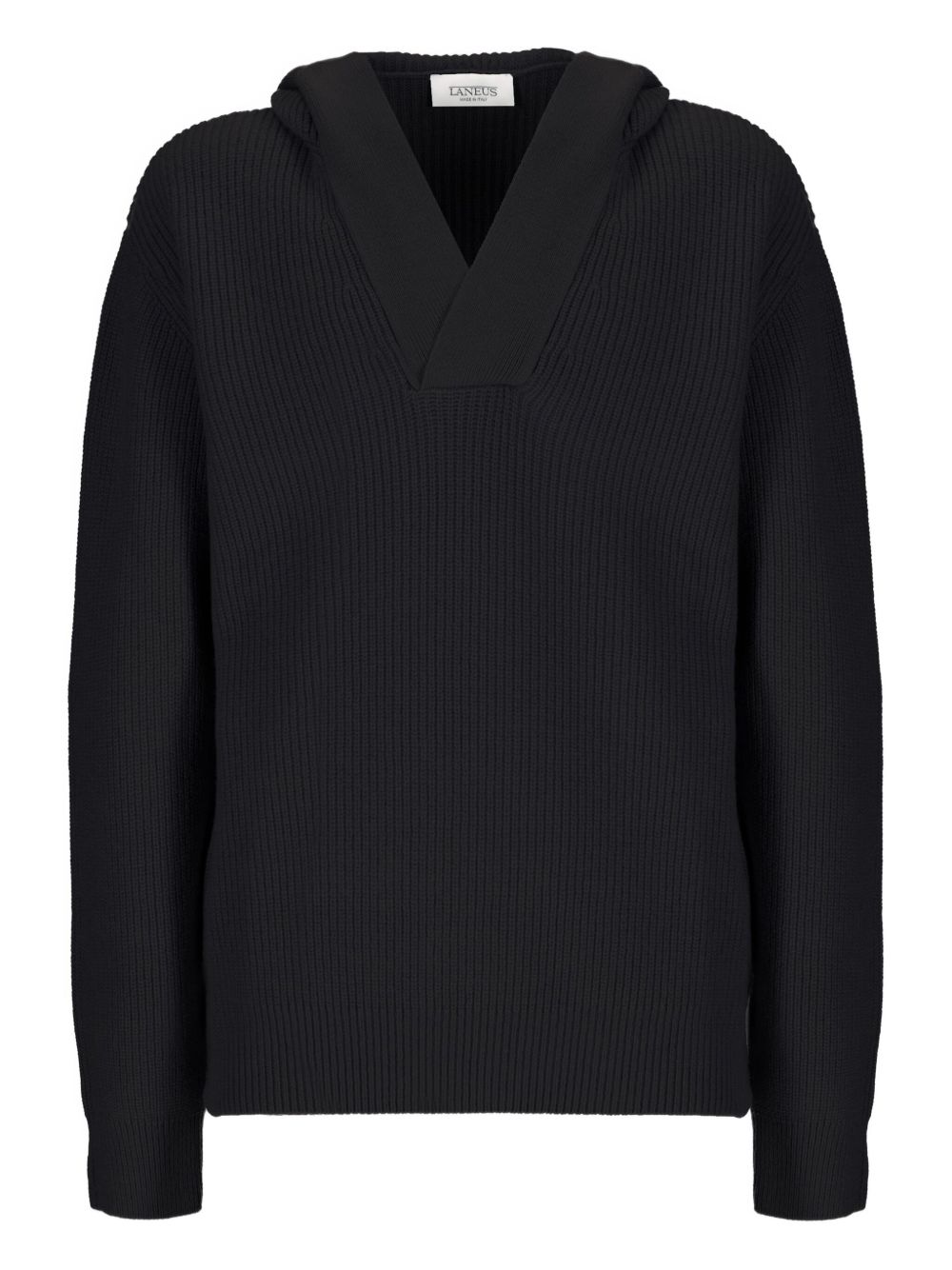 Felpa in maglia con cappuccio  in nero Laneus - uomo 