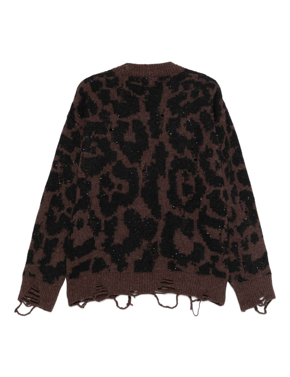 Cardigan con effetto vissuto in marrone Laneus - donna 