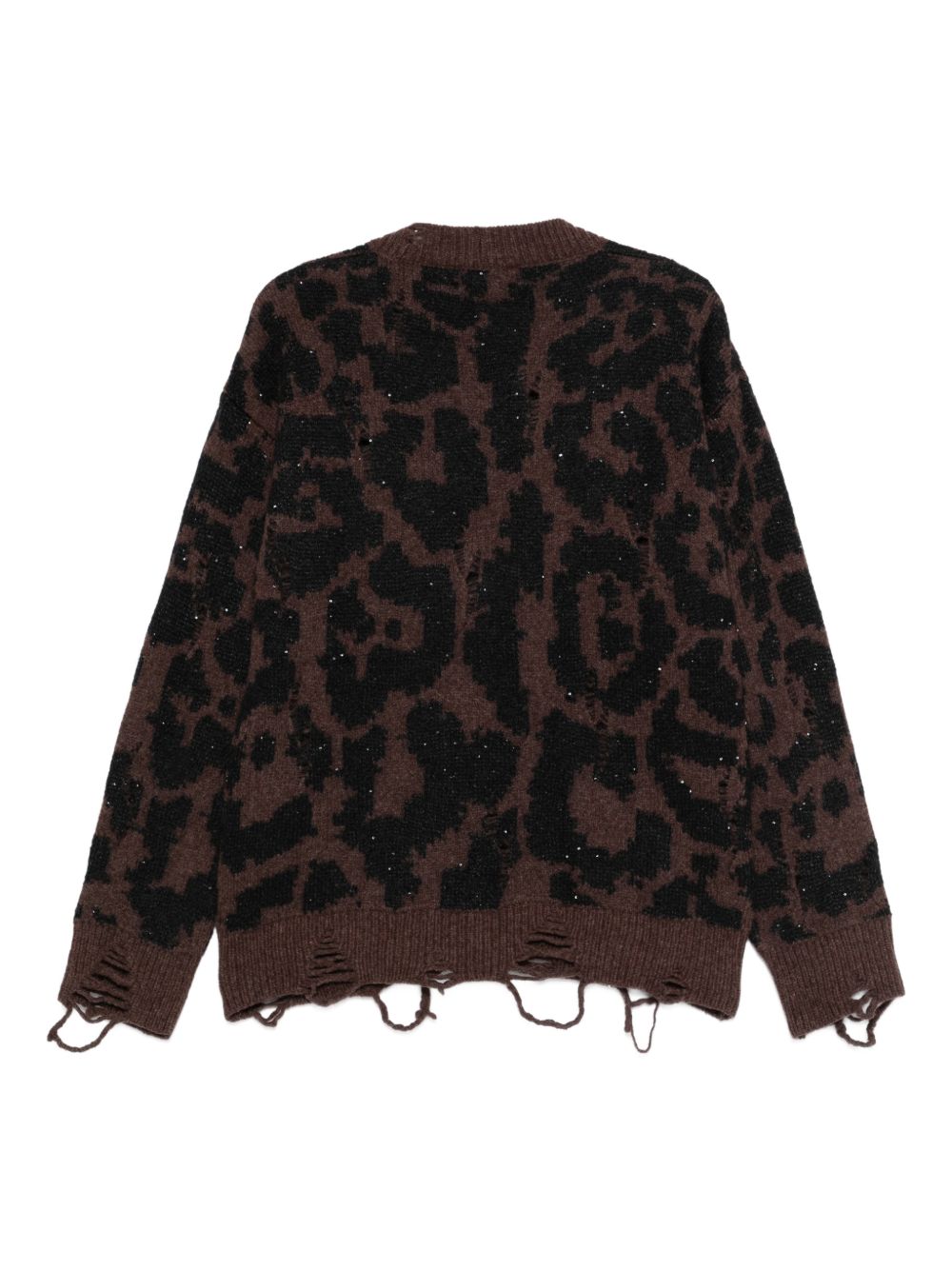 Cardigan con effetto vissuto in marrone Laneus - donna 