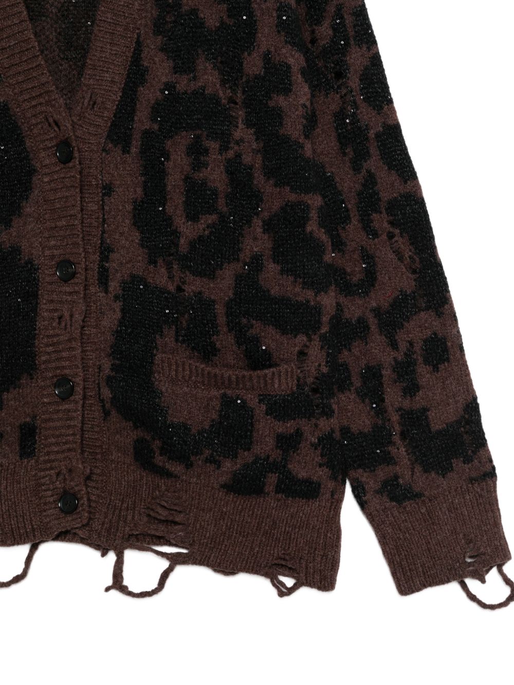 Cardigan con effetto vissuto in marrone Laneus - donna 