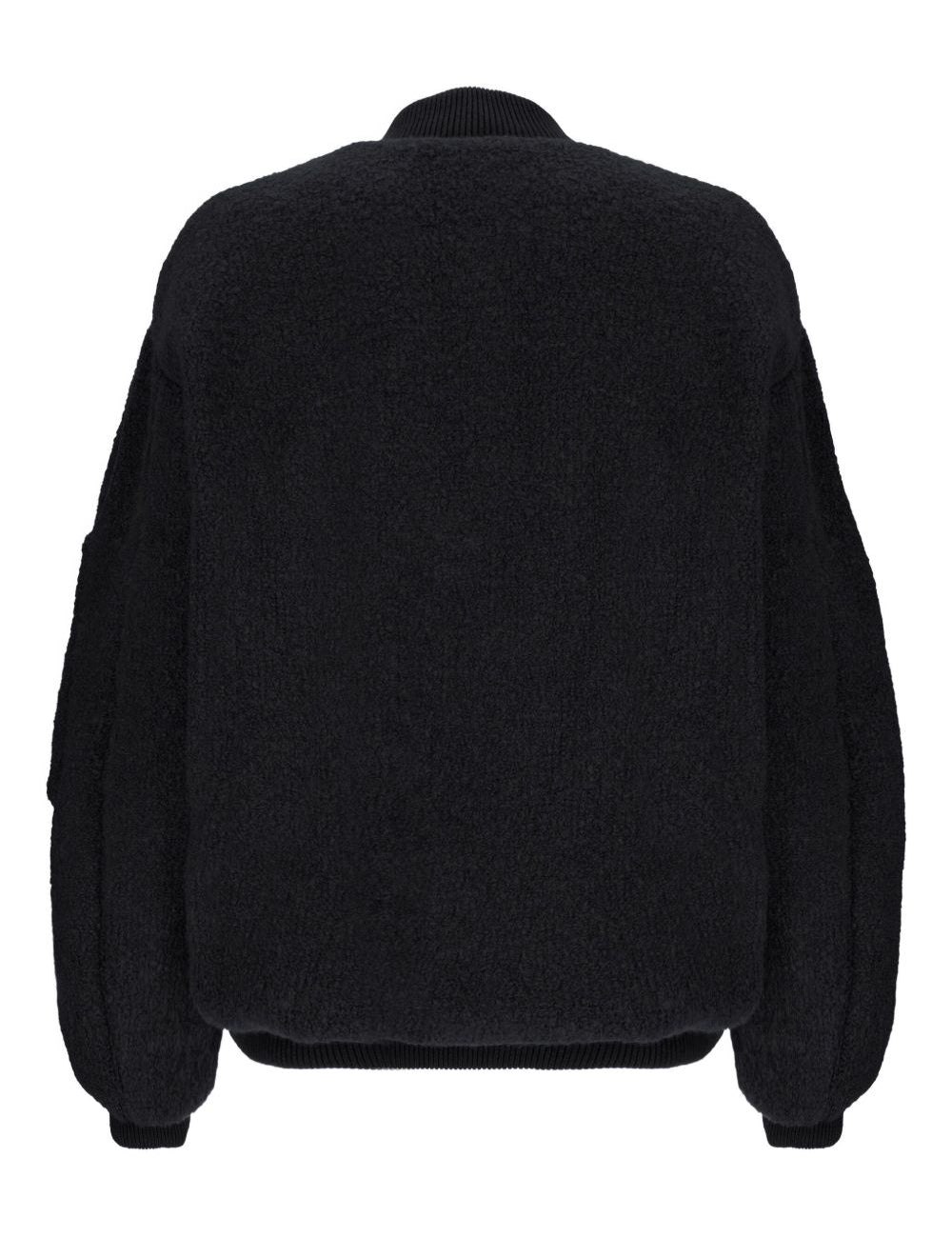 Bomber bouclé in nero Laneus - donna 