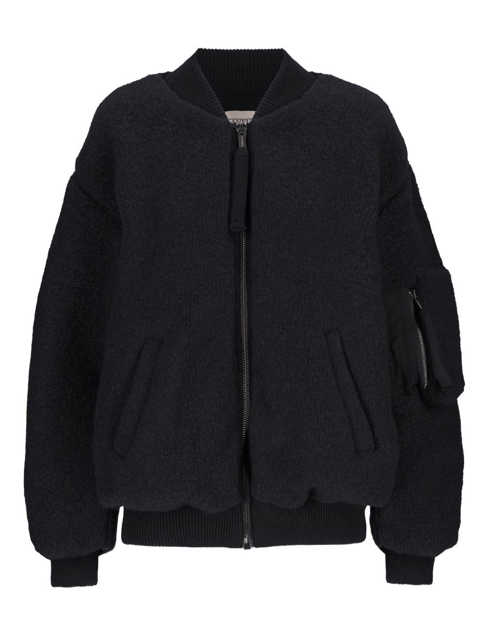 Bomber bouclé in nero Laneus - donna 