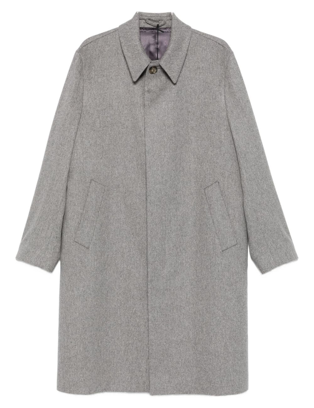 Cappotto con taschini a toppa e bottoni in grigio Lardini - uomo 