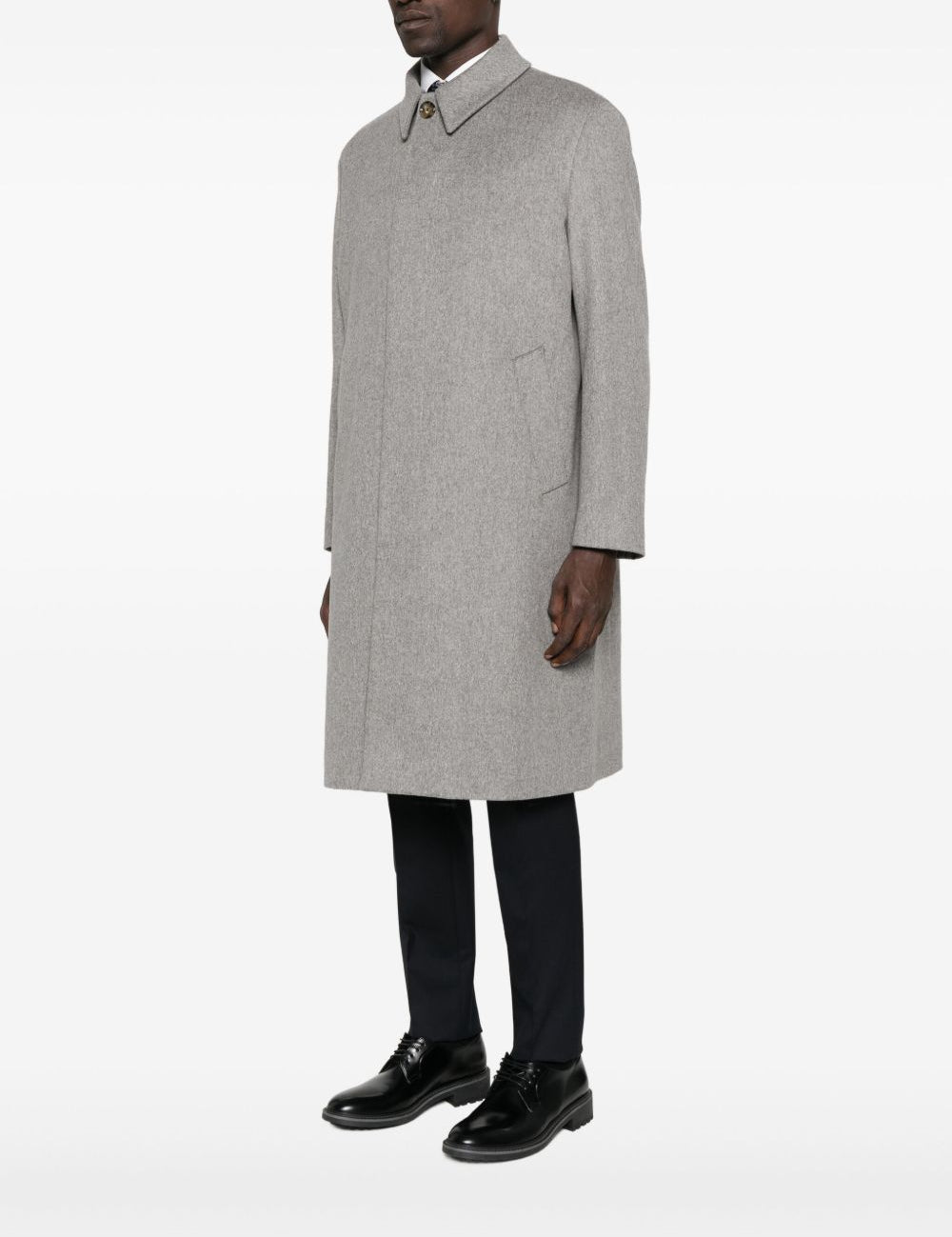 Cappotto con taschini a toppa e bottoni in grigio Lardini - uomo 