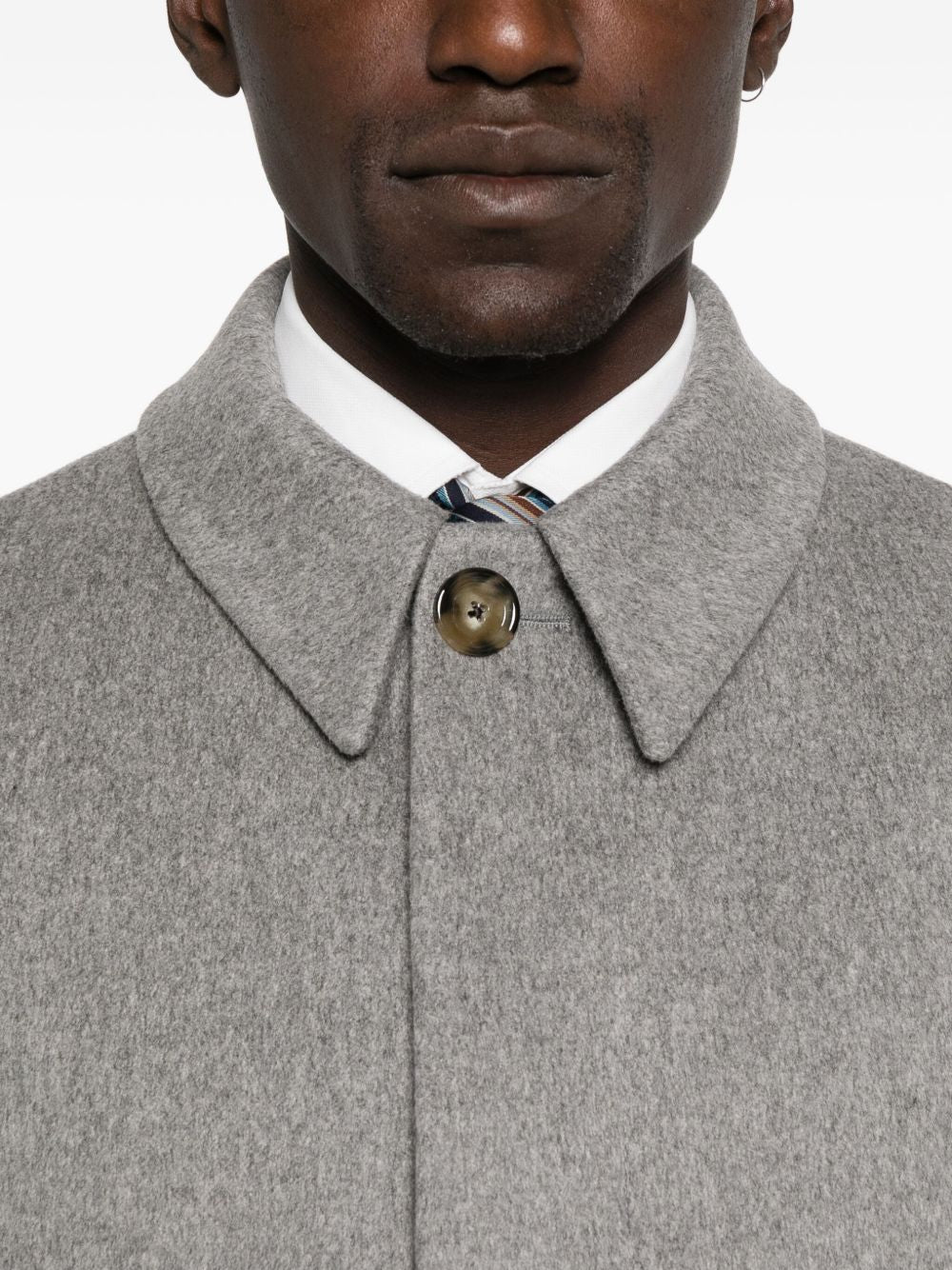 Cappotto con taschini a toppa e bottoni in grigio Lardini - uomo 