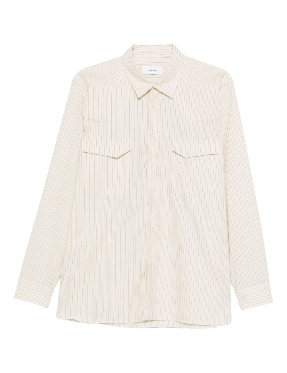 Camicia a righe in bianco Lardini - uomo 