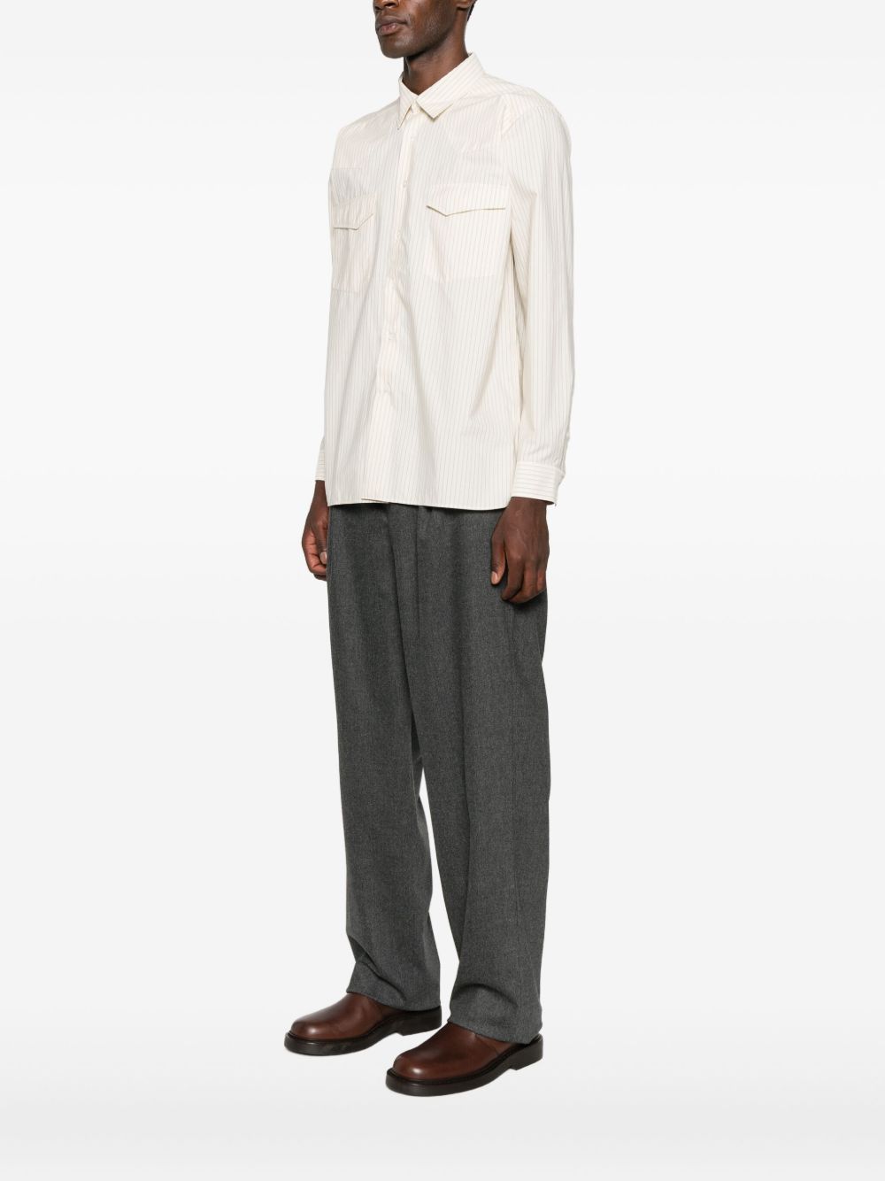 Camicia a righe in bianco Lardini - uomo 