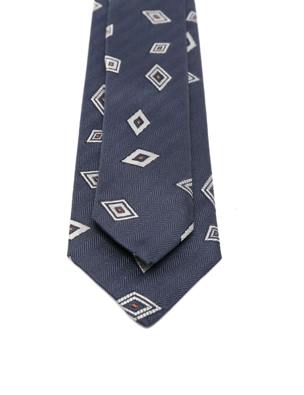 Cravatta in seta con motivo geometrico in blu Lardini - uomo 