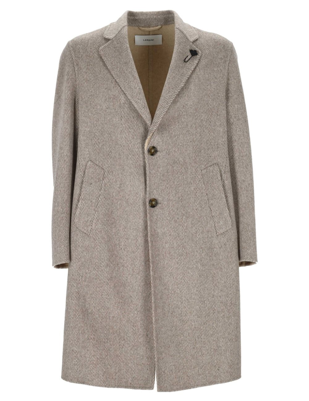 Cappotto con motivo a spina di pesce in marrone Lardini - uomo 