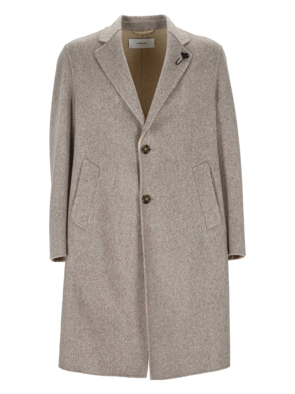 Cappotto con motivo a spina di pesce in marrone Lardini - uomo 