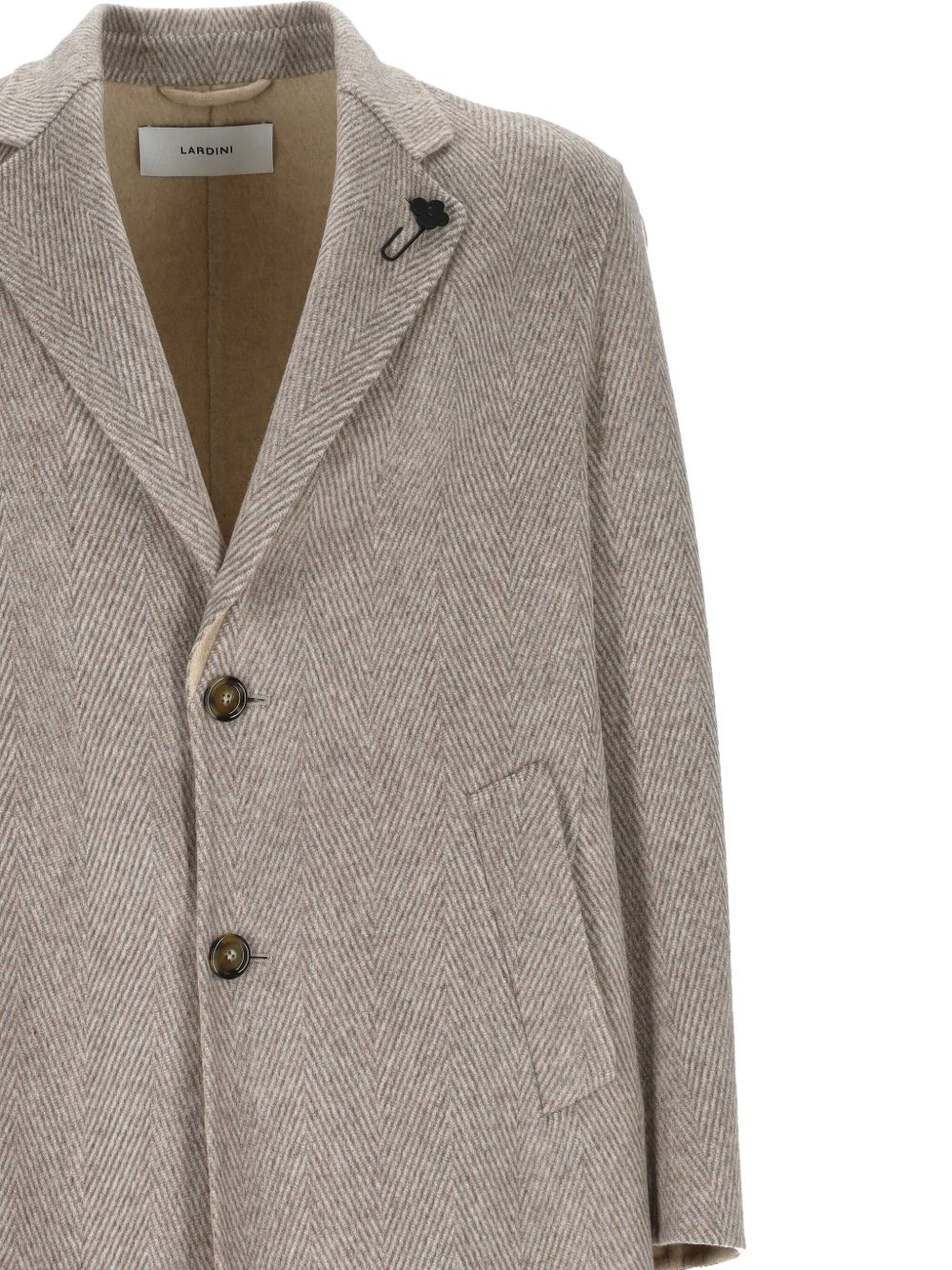 Cappotto con motivo a spina di pesce in marrone Lardini - uomo 