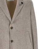 Cappotto con motivo a spina di pesce in marrone Lardini - uomo 