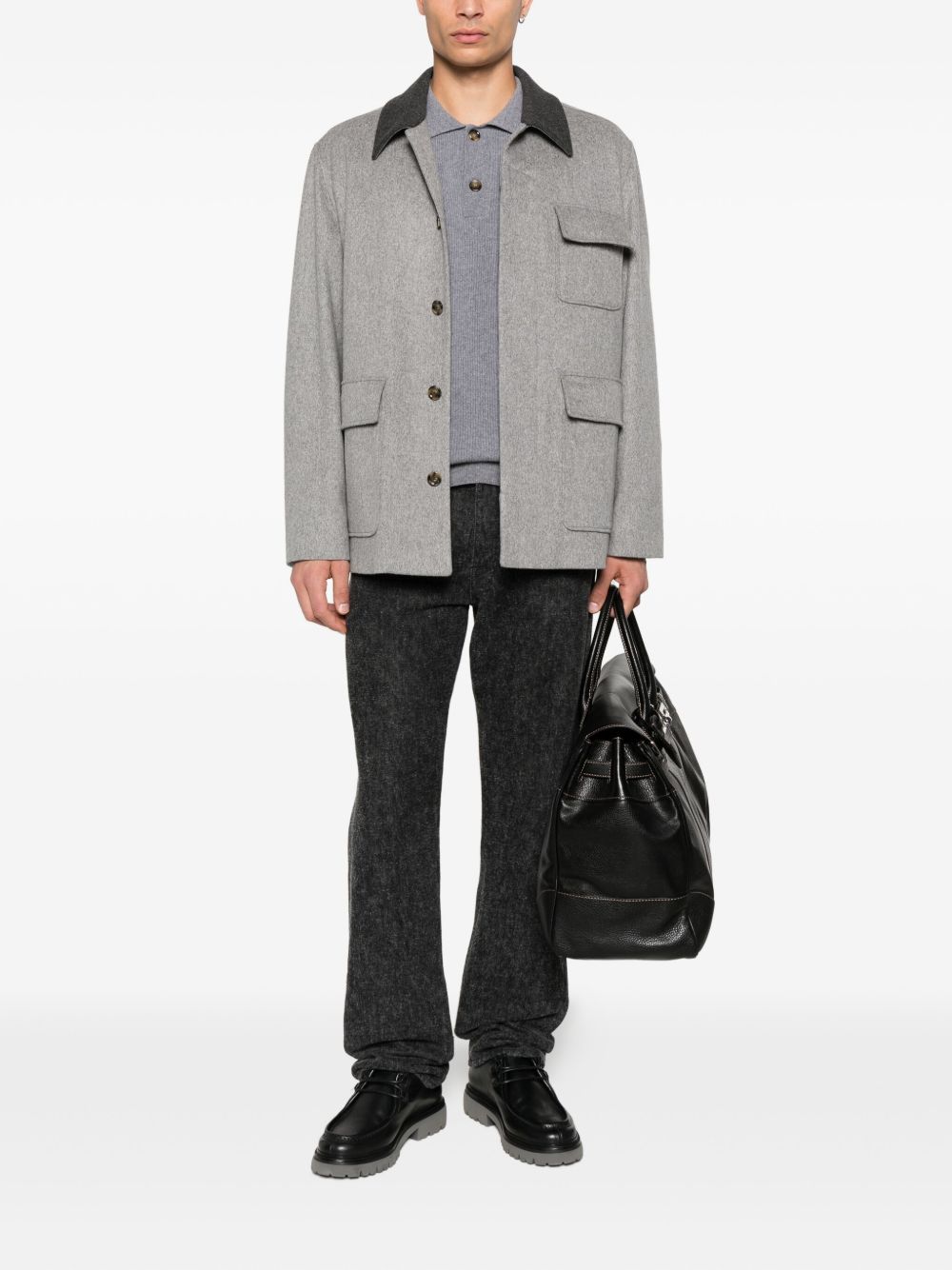 Giacca-camicia con tasche in grigio Lardini - uomo 