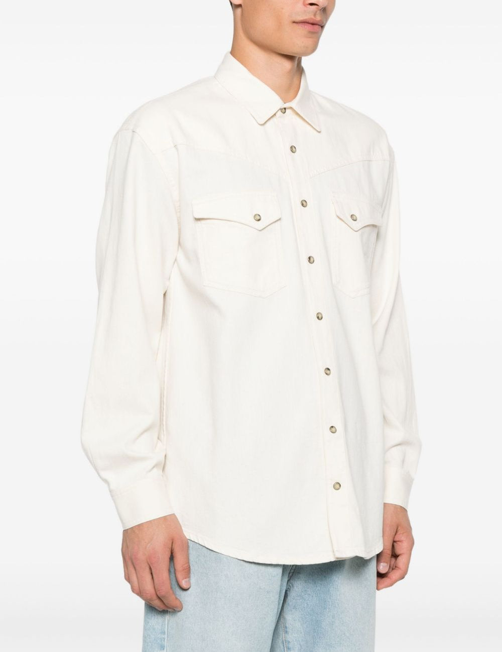 Camicia con doppia tasca in bianco Lardini - uomo 