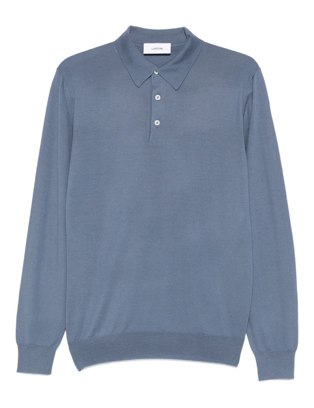 Polo in maglia a coste in blu Lardini - uomo 