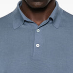 Polo in maglia a coste in blu Lardini - uomo 