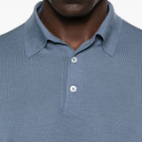 Polo in maglia a coste in blu Lardini - uomo 